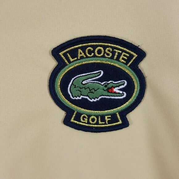 LACOSTE Jacket Mens XXL Tan Pullover Loose Fit Golf Windbreaker Logo $185 - Picture 6 of 10